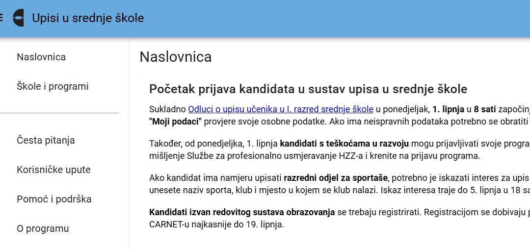 Počinju prijave u sustav upisa u srednje škole!